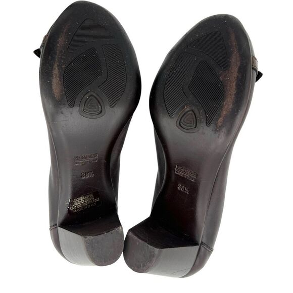 AGL Attilio Giusti Leombruni Women's Leather Buckle Heels Pumps Brown Size 38.5 - Picture 5 of 10